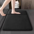 thumbnail image 1 of RBCKVXZ - Alfombra de baño de terciopelo coral (89 x 61 cm), ultrasuave, antideslizante y absorbente, cómoda y gruesa, ideal para suelo de baño, bañera, ducha y entrada de sala, color negro, 1 of 8