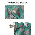 thumbnail image 6 of Pink Flowers Bathroom Window Curtain, Black Brown White Horse Country Retro Teal Light Filtering Coffee Kitchen Curtains, Bedroom Living Room Curtains 2 Panel 84"x54", 6 of 6
