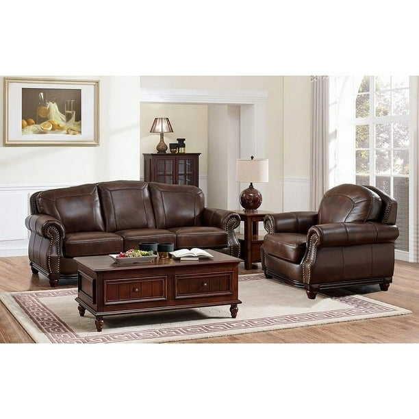 Coja Mesa Brown Leather Sofa And Chair, Brown Leather Sofa And Recliner Set