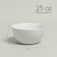 thumbnail image 3 of over&back Coupe Cereal Bowl Set - Stoneware Dishes - Comes with 4 Cereal Bowls - Easy-to-Stack Breakfast Place Settings - 6" x 6" x 2.6" - 25oz - Semi-Matte White, 3 of 4