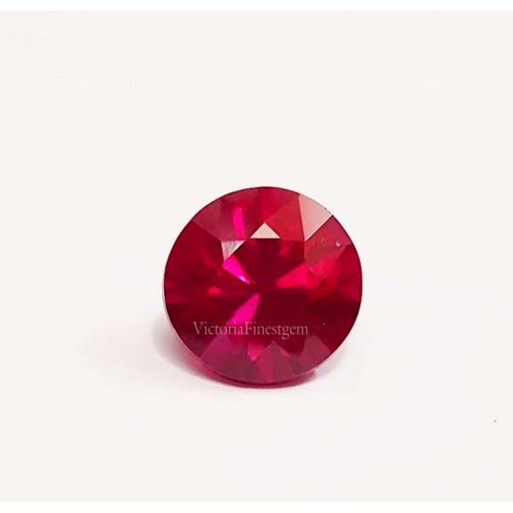 6.60 Ct Lab Grown Red Ruby Round Shape Ring Size Loose Gemstone