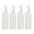 thumbnail image 1 of 4 botellas de spray de 100 ml vacías de plástico transparente para viaje, para maquillaje, cosméticos, atomizadores (con 1 embudo), 1 of 6
