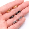 thumbnail image 4 of Golden Milgrain Beads Laced Steel Seamless Clicker Hoop Ring, 4 of 5