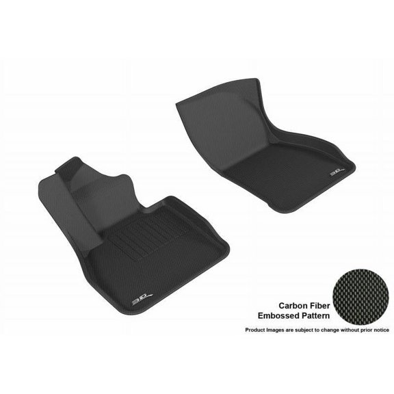 3D MAXpider 2016-2024 Fits Mini Clubman Kagu 1st Row Black Carbon Fiber Embossed Pattern Floor Mat L1MN01311509