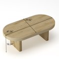 thumbnail image 5 of GZXS Farmhouse Coffee Table in Natural Wood Finish, Oval MDF Accent Center Tea Table, Easy Cleaning & Maintenance, 47.24"L x 23.62"W x 16.34"H, 5 of 9