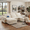 Beige, variant on Howcool Cloud Couch Modular Sectional Sofa 3 Seat 113" L Shaped Convertible Couch Chenille Thick Cushion with Ottoman, Removable & Washable Cover for Living Room, Beige