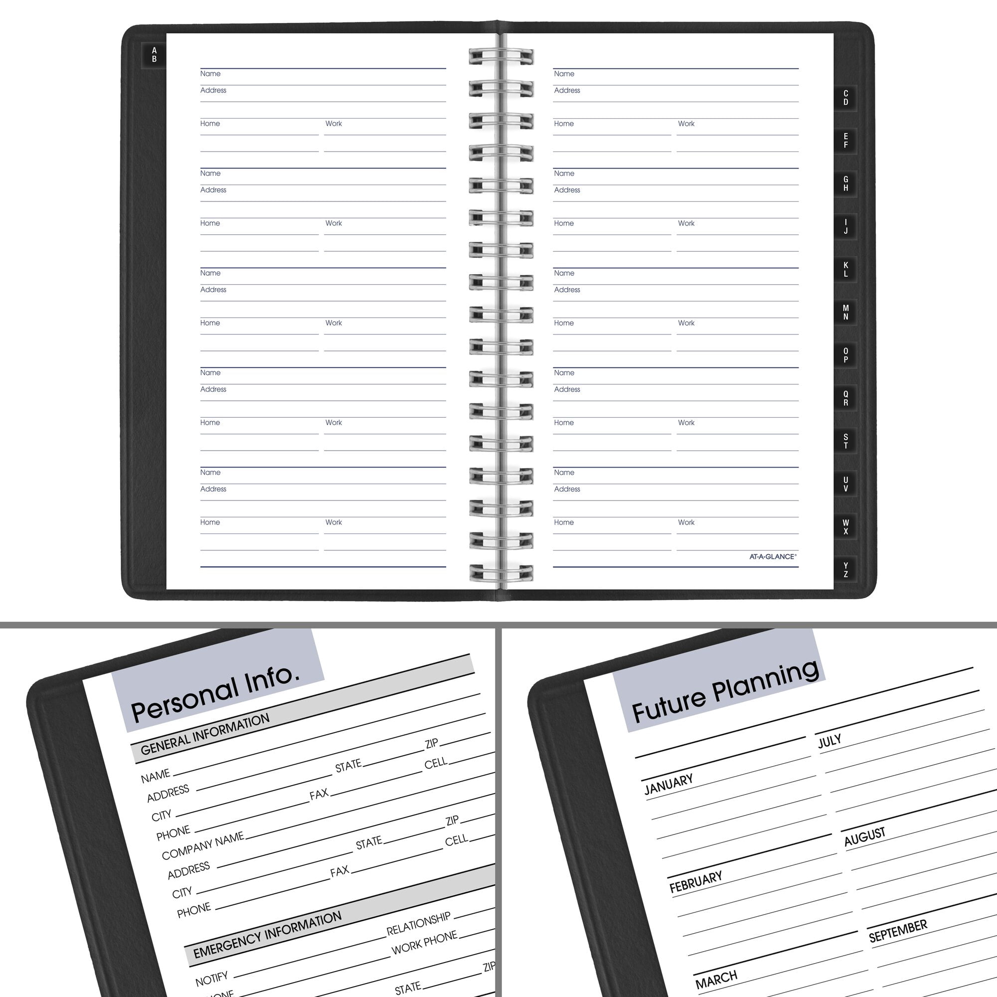 AT-A-GLANCE DayMinder 2027 Weekly Appointment Book Planner Black Pocket 3 12 x 6
