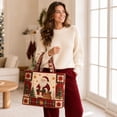 thumbnail image 5 of Women's Christmas Graphic Print Tote Bag Large Capacity Shopping Handbag Holiday Reusable Grocery Tote, 5 of 5