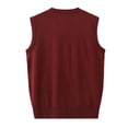 thumbnail image 3 of BaoFuBaoMei Mens Wool Cardigan Sweater Big and Tall V Neck Sleeveless Vest Button up Ribbed Trim Cardigan Solid Knitted Sweater with Pockets, 3 of 4