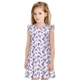 thumbnail image 1 of Fotbe Lavender Flowers Vestido de Dormir para Niñas de 3 a 10 Años, Mangas Cortas, Estilo Princesa, Pijama Camisón con Mangas Voladas-Medium, 1 of 6