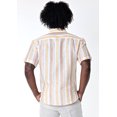 thumbnail image 3 of Men's Casual Short Sleeve Shirt in 100% Linen Pastel Stripes, 3 of 5