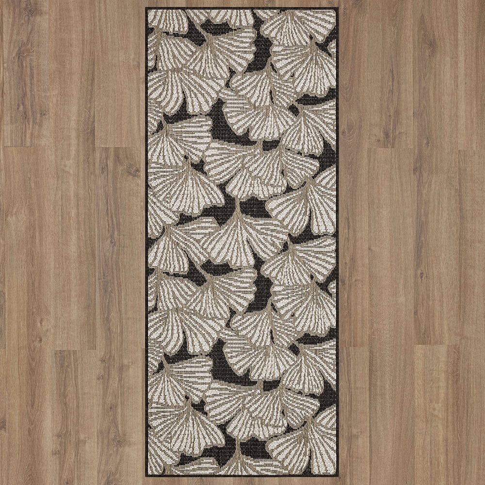 Mohawk Home Jade Butterfly Outdoor Area Rug, Dark Grey, 2' 6" x 6'