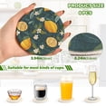 thumbnail image 2 of Yayeee 6 PCS Drink Coasters with Holder Set Woven Absorbent Round Tabletop Hot Pad, Green Lemons, 2 of 7
