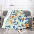 thumbnail image 2 of XMXT Throw Blanket, Orange Fruit Print Machine Washable Blankets for Sofa, 60 x 50 inches, 2 of 9