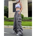 thumbnail image 3 of Pantalones cargo estilo americano Y2k estilo retro de calle, monos lavados con múltiples bolsillos para hombre, pantalones holgados casuales de pierna ancha a la moda Harajuku para mujer, 3 of 5