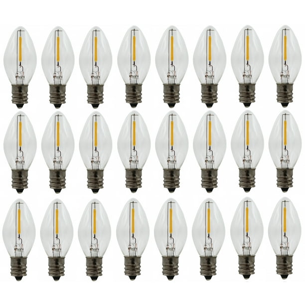 (25Pack) C7 LED Replacement Night Light Bulb 7W Equivalent, C7