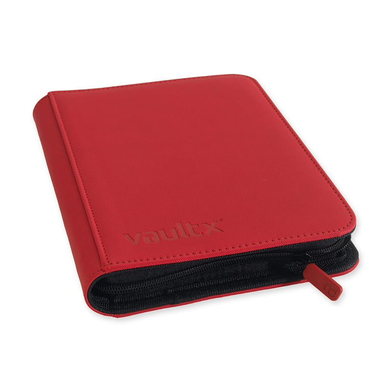Vault X 4-Pocket Trading Card Zip Binder - 160 Side Loading Pocket Album  for TCG & Sports Cards (Red)
