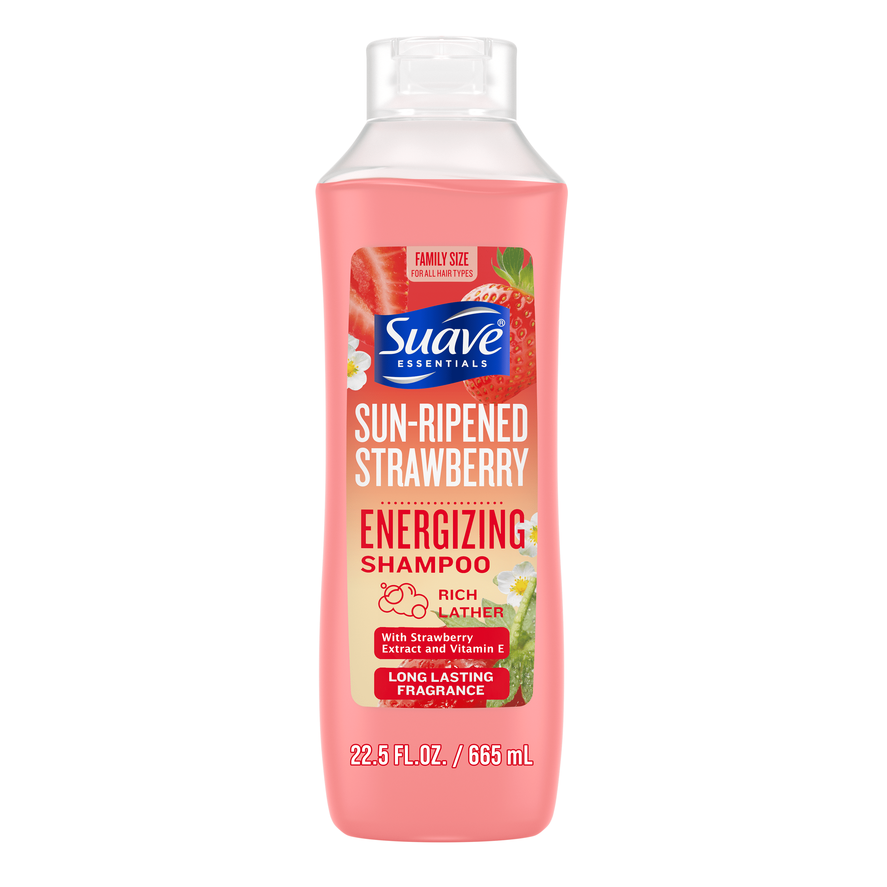 (2 pack) Suave Essentials Energizing Shampoo, Sun-Ripened Strawberry, 22.5 fl oz