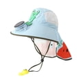 thumbnail image 3 of LRen Tea Party Hats Summer Sun Hat for Kids with Neck and Built-in Fan UPF 50+ Outdoor Adventure Blue, 3 of 5