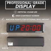Synergee 16.5” Workout Interval Timer. Programmable Wall Mounted Interval Timer. Gym Timer with Wireless Remote. Tabata EMOTM Stopwatch Count Up/Down MMA Clock.