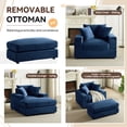 thumbnail image 4 of Muumblus Oversized Lounge Chair with Ottoman, Cloud Accent Reading Armchair for Living Room, Blue Chenille, 4 of 9