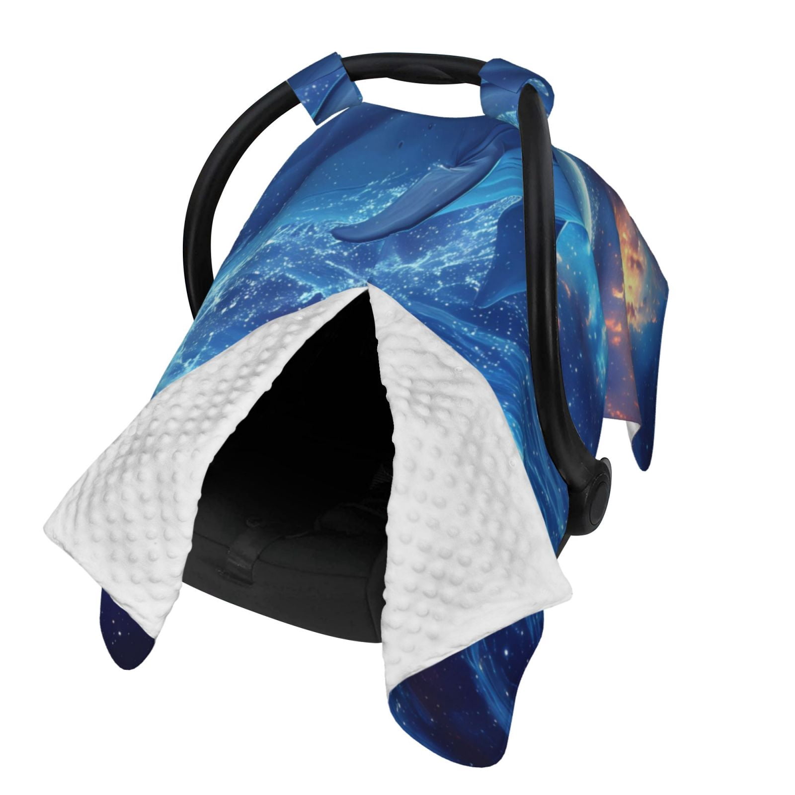 Naloa Beautiful Ocean Dolphin Baby Car Seat Cover, Breathable Baby Carrier Cover, Multiuse Baby Carrier Cover & Nursing Breastfeeding Cover