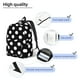 thumbnail image 3 of Disketp Black and White Polka Dot Mochila de Lona Estampada, Mochila Escolar de Viaje Ligera para Estudiantes y Portátil-Medium, 3 of 5