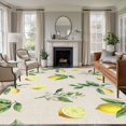 thumbnail image 2 of Summer Fruit Washable Area Rug 5x8 Watercolor Yellow Lemon Rustic Farmhouse Leaves Low-Profile Large Area Rugs with Non Slip Backing Indoor Floor Carpet for Entrance Living Room Bedroom Home Office, 2 of 9