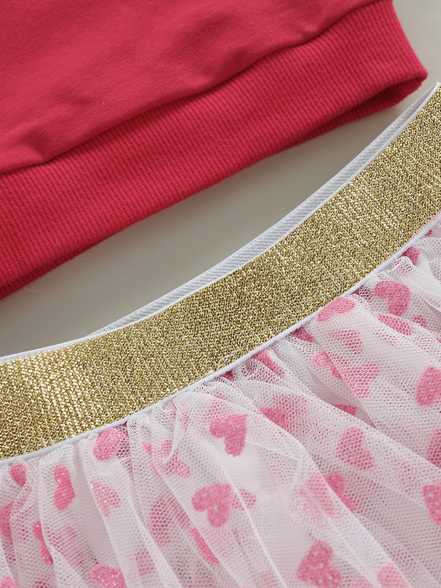 Jxzom Toddler Baby Girl Valentines Outfit XOXO Letter Embroidery Long Sleeve Sweatshirt Tops and Tulle Tutu Skirts Set 1-6 Years Cute Valentines Clothes