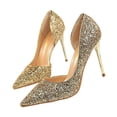 thumbnail image 2 of Shoes For Women High Heels Elegant Look Shape Golden Comfortable Dress Shoes 1Pair, 2 of 5