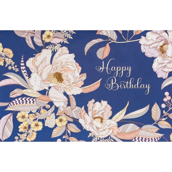 NIQUEA.D, Contemporary Floral with Chevron Collector's Edition Birthday Card