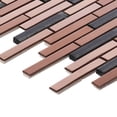 thumbnail image 4 of Modket TDH335RG Brown Rose Gold Copper Color Metallic Metal linear Glass Mosaic Tile Backsplash, 4 of 5