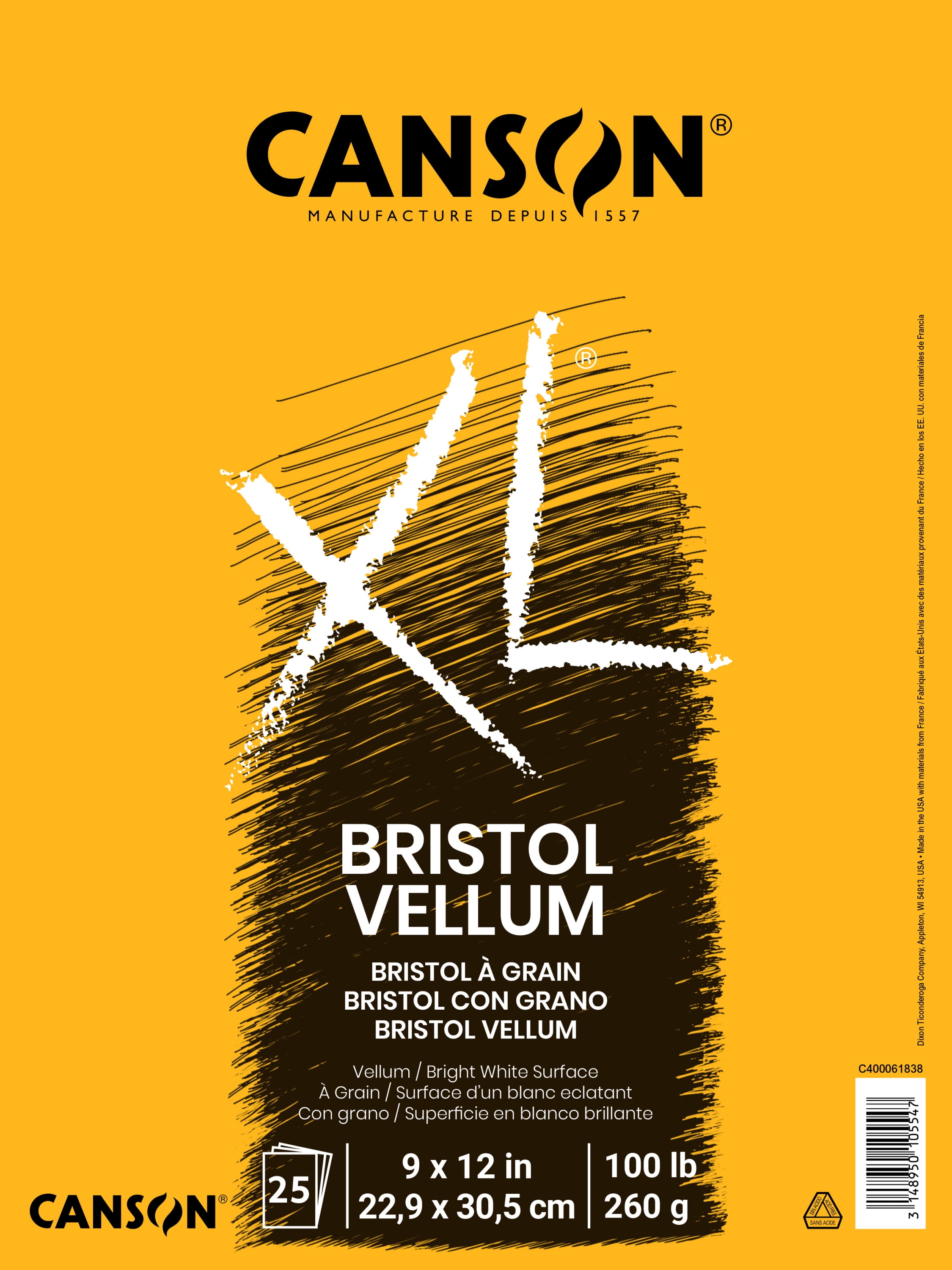 CANSON Bloc papier dessinIngres Vidalon 320 x 410 mm