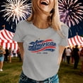 thumbnail image 2 of CUSTG Women T-Shirts Patriotic Casual Tee Comfortable Crew Neck Short Sleeve Shirt Everyday 1776-2026 Celebrate America's 250th Anniversary Comfort Tops, 2 of 4