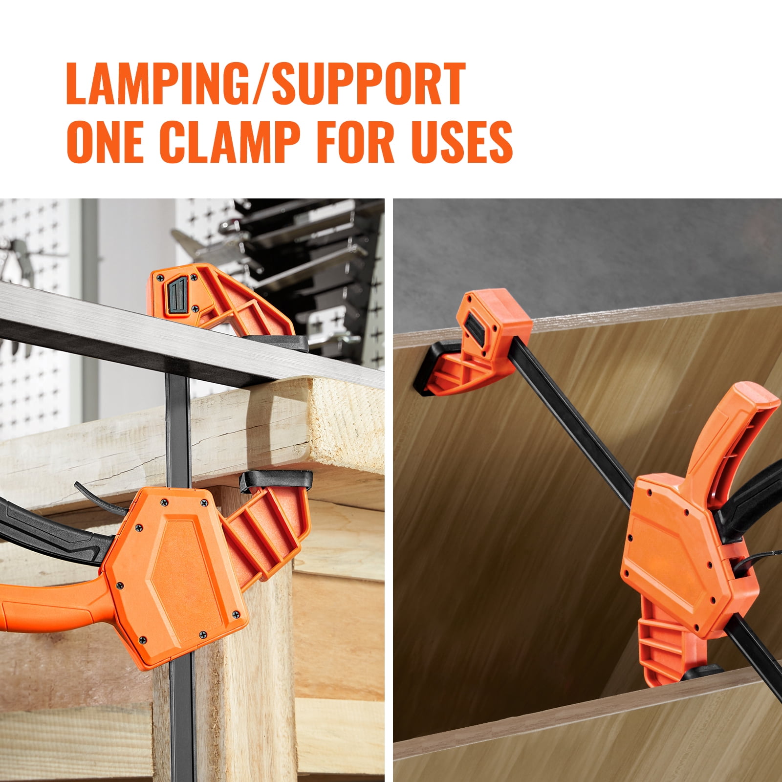 BENTISM Bar Clamps for Woodworking, 2 PCS 12" One-Handed Clamp/Spreader, Quick-Change F Clamp with 300 lbs Load Limit, High-strength Plastic and Carbon Steel, Wood clamps