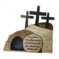 thumbnail image 4 of Escena de Pascua decoración de madera estatuilla de tumba, decoración de Pascua, adorno de artesanía rústica de madera para escritorio de mesa Estilo B, 4 of 8