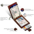 thumbnail image 5 of Serman Brands RFID Blocking Slim Wallet | Bifold Genuine Leather Thin Minimalist Front Pocket Wallets | Credit Card Holder | For Men with Money Clip | Canyon Red, 5 of 7
