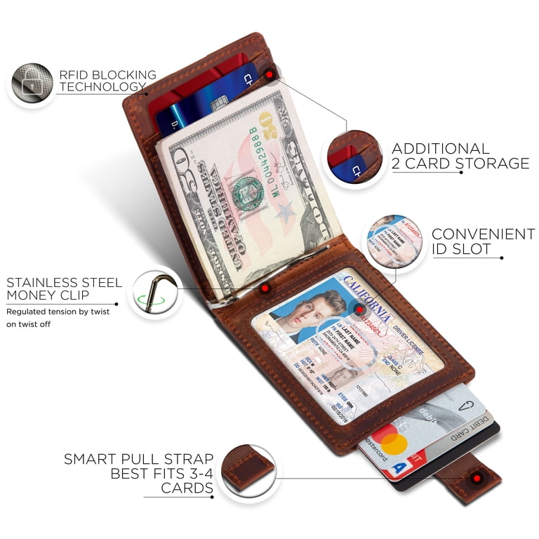 Serman Brands RFID Blocking Slim Bifold Wallet, Canyon Red photo 4