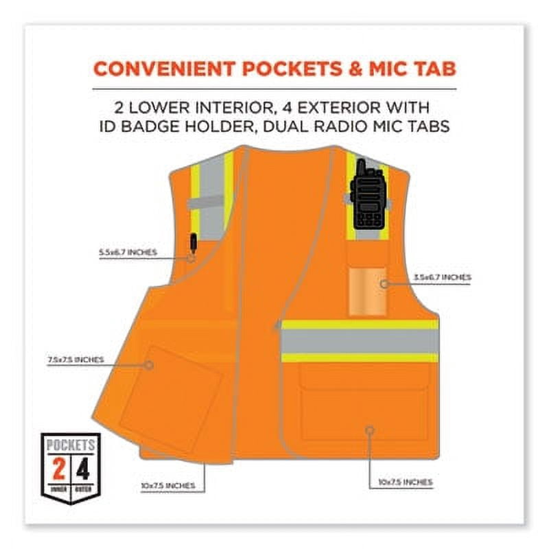 Ergodyne GloWear® 2-Tone Mesh Hi-Vis Type-R Class 2 Safety Vest, 4X, Orange