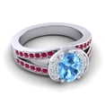 thumbnail image 3 of 2.35 Ct Oval Cut Blue Topaz & Red Ruby Gemstone Luxurious Wedding Ring for her Solid 18K White Gold Size 8 by Diamond-Capitals, 3 of 8