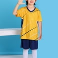 thumbnail image 2 of CYRBOKO Boys Athletic Outfit Sets, Short Sleeve Training Elastic Waist Quick-dry Sports Suit Yellow Size 10-12 T, 2 of 3