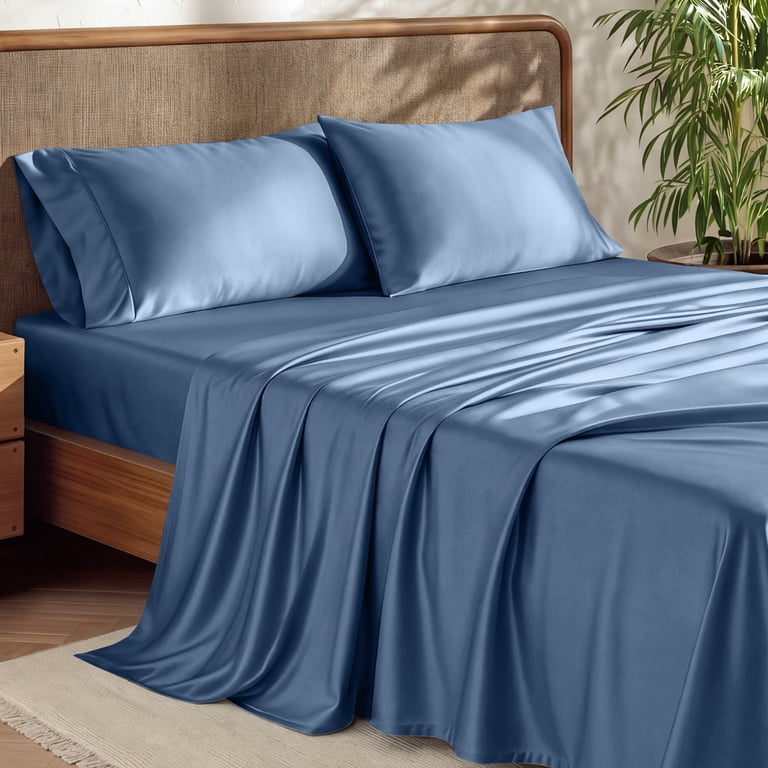 Bare Home Bamboo Sheet Set, Queen, Coronet Blue photo 1