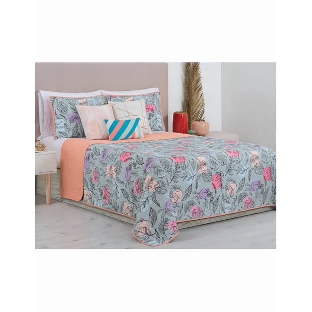 Edredón Xtellar Ligero Doble Vista Real Textil + 2 Fundas de Almohada, Juego de Colcha Matrimonial, Color Jaspe