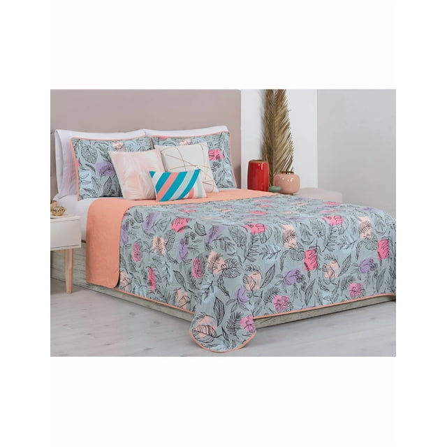 Edredón Xtellar Ligero Doble Vista Real Textil + 2 Fundas de Almohada, Juego de Colcha Matrimonial, Color Jaspe