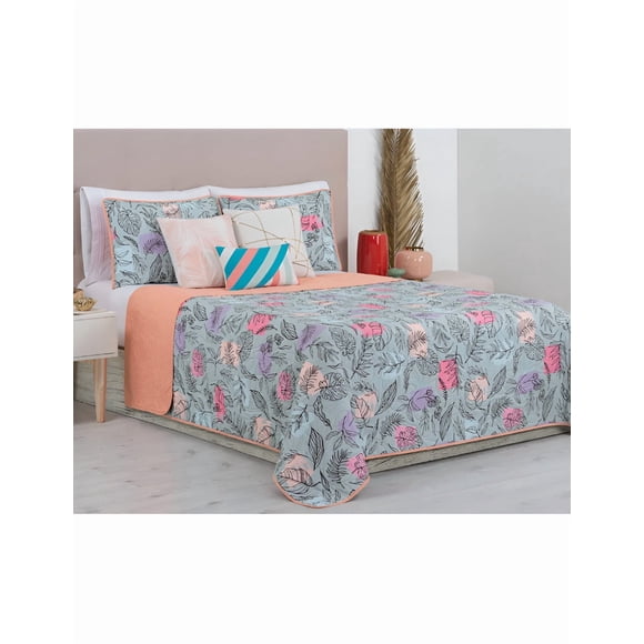 Edredón Xtellar Ligero Doble Vista Real Textil + 2 Fundas de Almohada, Juego de Colcha Matrimonial, Color Jaspe