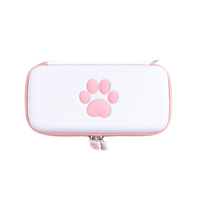 Estuche de transporte de viaje con forma de pata de gato, Compatible con bolsa de almacenamiento portátil de carcasa dura para controlador de consola Switch y accesorios de juego