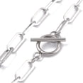 thumbnail image 3 of 17.99 Inch 304 Stainless Steel Paperclip Chain Necklace Non-Tarnish with Toggle Clasps Stainless Steel Color Jewelry for Men Women Daily Wear, 3 of 3