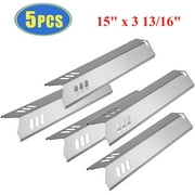 QUICKFLAME Set of Five Replacement Stainless Steel Heat Plates for Gas Grill Models from Dyna-Glo, BHG, Uniflame, Revoace Grill and Others