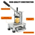 thumbnail image 3 of Commercial Vegetable Fruit Chopper, Stainless Steel French Fry Cutter Manual Potato Dicer Slicer with 4 Replacement Blades, 3 of 14