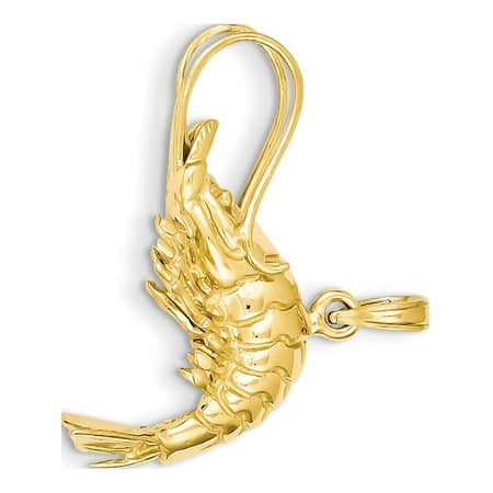 Shrimp Pendant - Leslies Fine Jewelry Designer 14k Yellow Gold Polished 3-Dimensional Shrimp (27x25mm) Pendant Gift